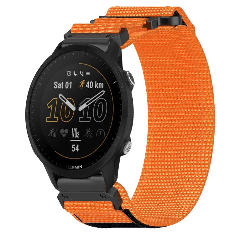 For Garmin Forerunner 955 22mm Nylon Hook And Loop Fastener Watch Band(Orange) - Watch Bands by PMC TechLife | Online Shopping South Africa | PMC TechLife | Buy Now Pay Later Mobicred