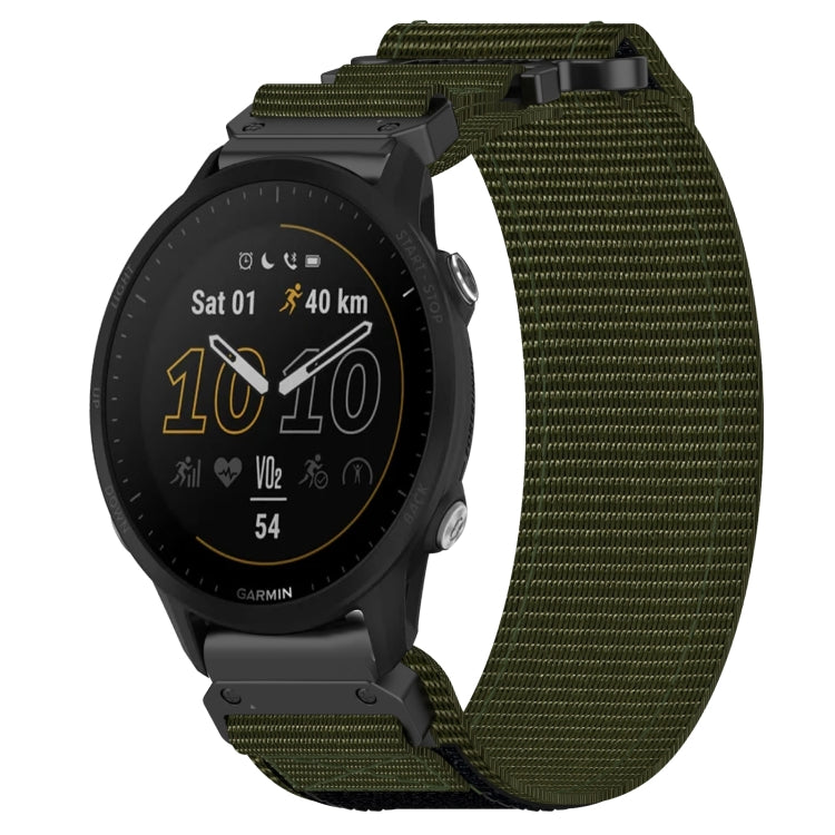 For Garmin Forerunner 955 22mm Nylon Hook And Loop Fastener Watch Band(Army Green) - free shipping - PMC TechLife - Order now!