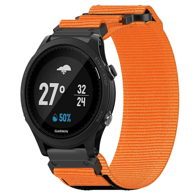 For Garmin Forerunner 935 22mm Nylon Hook And Loop Fastener Watch Band(Orange) - Watch Bands by PMC TechLife | Online Shopping South Africa | PMC TechLife