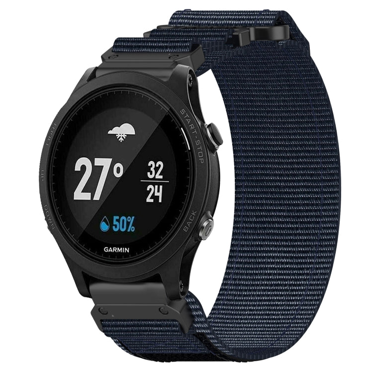 For Garmin Forerunner 935 22mm Nylon Hook And Loop Fastener Watch Band(Blue) - Watch Bands by PMC TechLife | Online Shopping South Africa | PMC TechLife | Buy Now Pay Later Mobicred