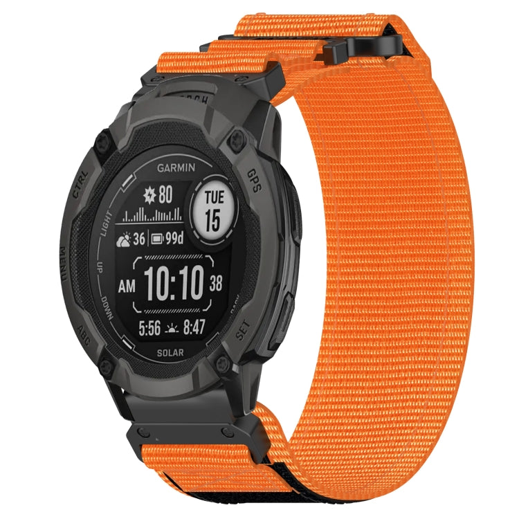 For Garmin Instinct 2 22mm Nylon Hook And Loop Fastener Watch Band(Orange) - Watch Bands by PMC TechLife | Online Shopping South Africa | PMC TechLife