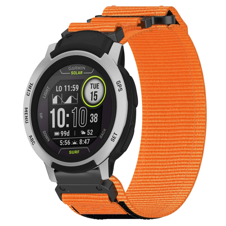 For Garmin Instinct 22mm Nylon Hook And Loop Fastener Watch Band(Orange) - Watch Bands by PMC TechLife | Online Shopping South Africa | PMC TechLife