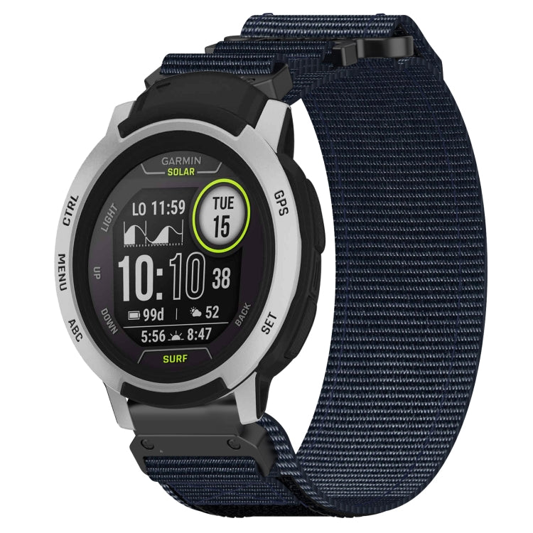 For Garmin Instinct 22mm Nylon Hook And Loop Fastener Watch Band(Blue) - Watch Bands by PMC TechLife | Online Shopping South Africa | PMC TechLife