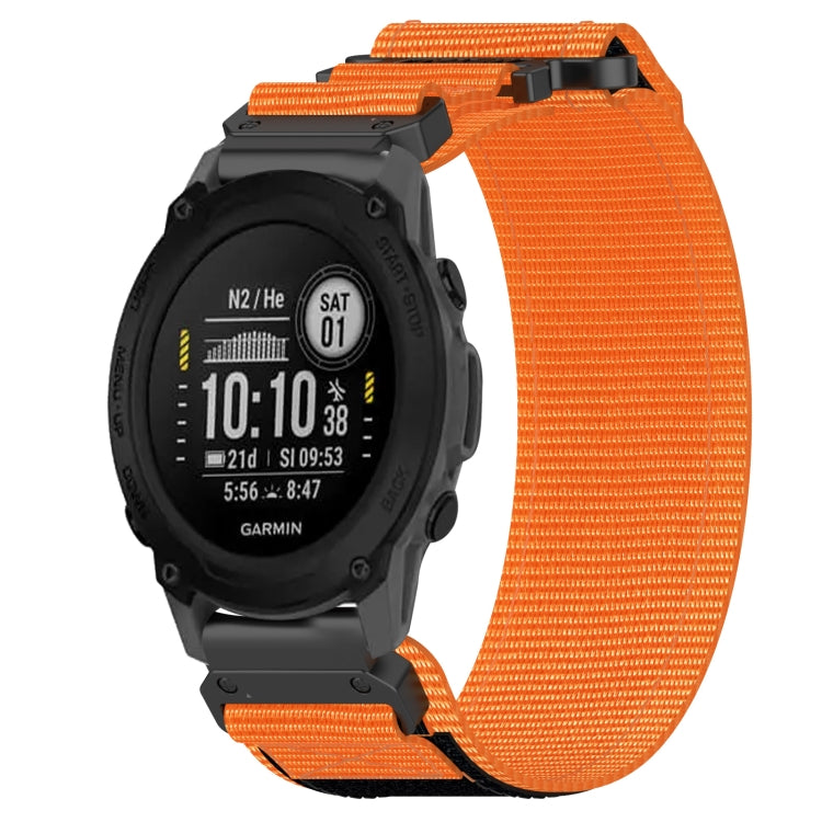 For Garmin Descent G1 22mm Nylon Hook And Loop Fastener Watch Band(Orange) - Watch Bands by PMC TechLife | Online Shopping South Africa | PMC TechLife