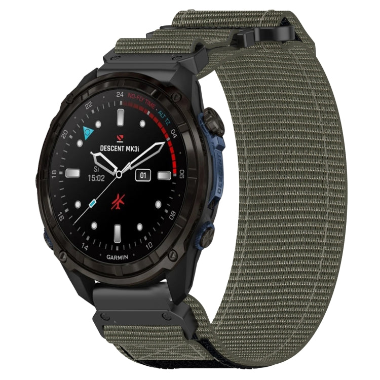 For Garmin Descent Mk3i  51mm 26mm Nylon Hook And Loop Fastener Watch Band(Grey) - Watch Bands by PMC TechLife | Online Shopping South Africa | PMC TechLife