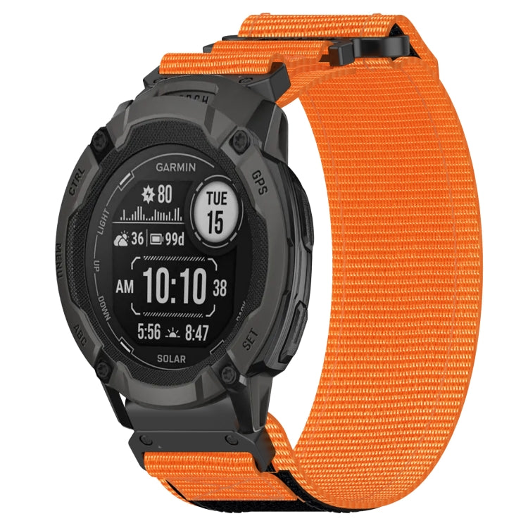 For Garmin Instinct 2X Solar 26mm Nylon Hook And Loop Fastener Watch Band(Orange) - Watch Bands by PMC TechLife | Online Shopping South Africa | PMC TechLife
