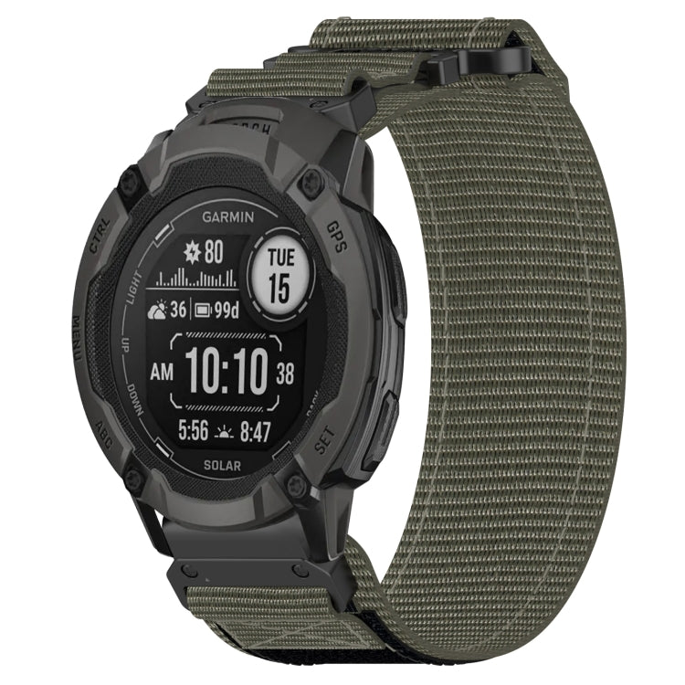 For Garmin Instinct 2X Solar 26mm Nylon Hook And Loop Fastener Watch Band(Grey) - Watch Bands by PMC TechLife | Online Shopping South Africa | PMC TechLife