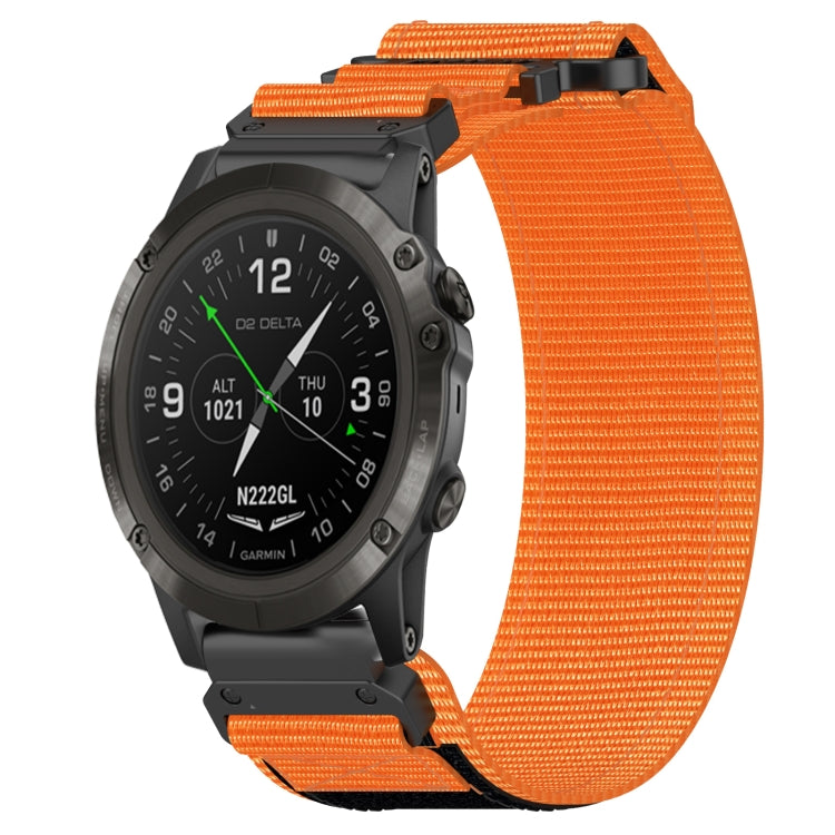 For Garmin D2 Delta PX 26mm Nylon Hook And Loop Fastener Watch Band(Orange) - free shipping - PMC TechLife - Order now!