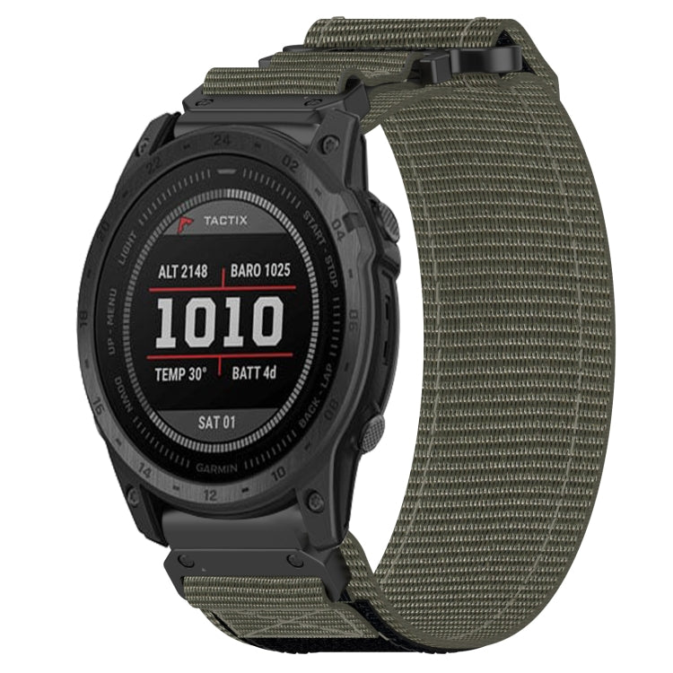 For Garmin Tactix 7 Pro 26mm Nylon Hook And Loop Fastener Watch Band(Grey) - Watch Bands by PMC TechLife | Online Shopping South Africa | PMC TechLife