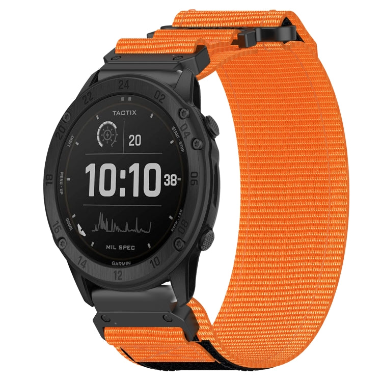 For Garmin Tactix Delta 26mm Nylon Hook And Loop Fastener Watch Band(Orange) - Watch Bands by PMC TechLife | Online Shopping South Africa | PMC TechLife