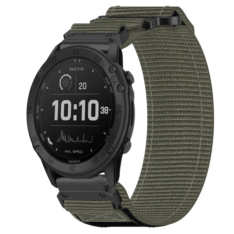 For Garmin Tactix Delta 26mm Nylon Hook And Loop Fastener Watch Band(Grey) - Watch Bands by PMC TechLife | Online Shopping South Africa | PMC TechLife