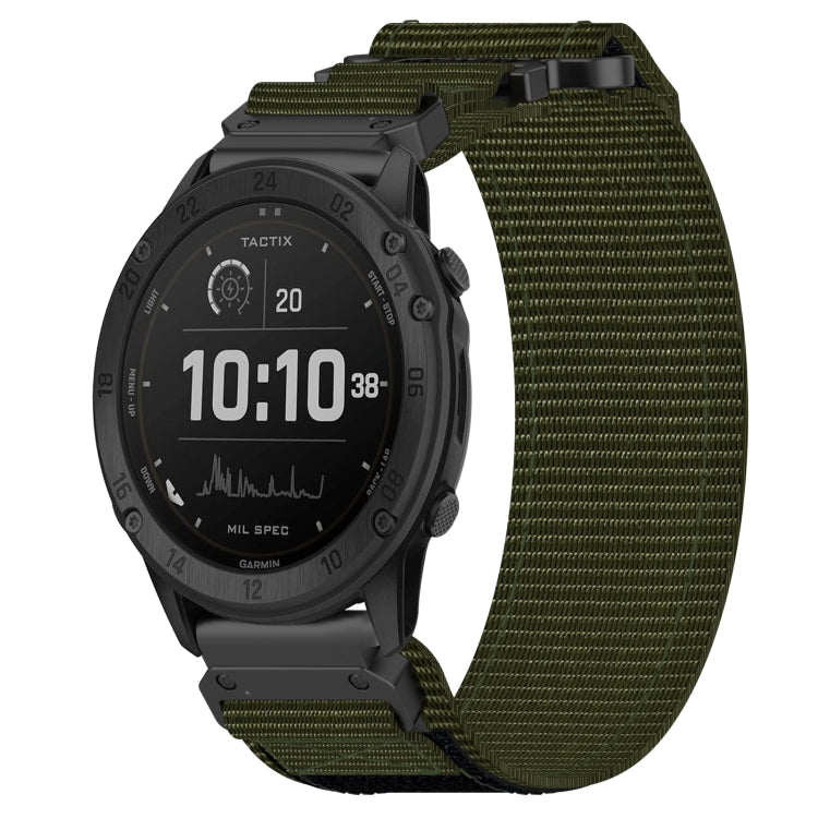 For Garmin Tactix Delta 26mm Nylon Hook And Loop Fastener Watch Band(Army Green) - Watch Bands by PMC TechLife | Online Shopping South Africa | PMC TechLife