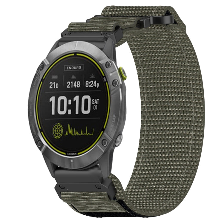 For Garmin Enduro 26mm Nylon Hook And Loop Fastener Watch Band(Grey) - Watch Bands by PMC TechLife | Online Shopping South Africa | PMC TechLife | Buy Now Pay Later Mobicred