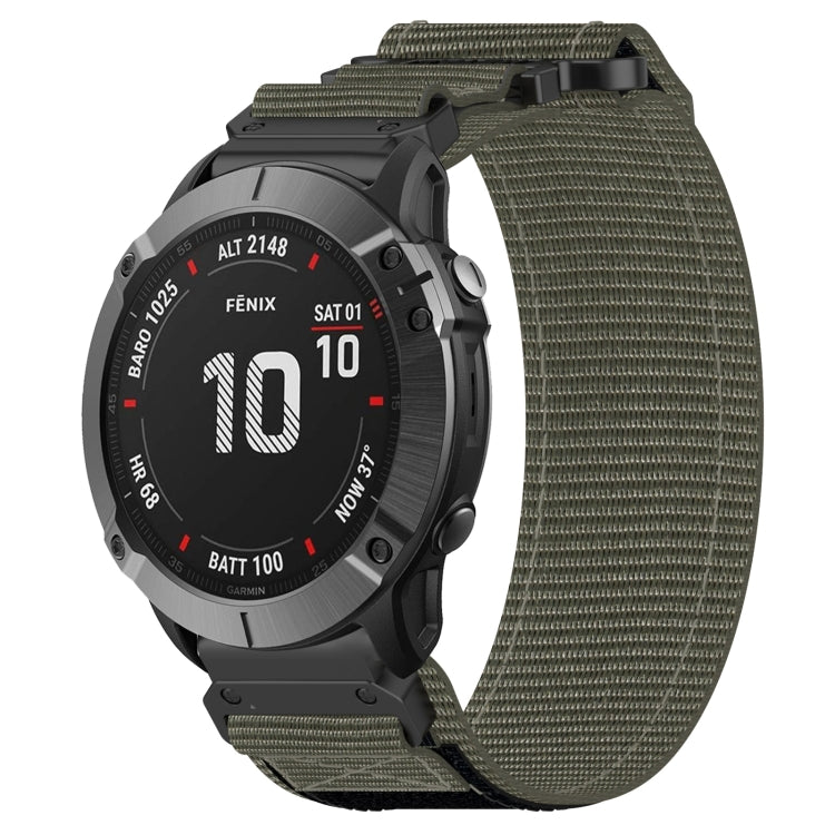 For Garmin Fenix 6X Pro 26mm Nylon Hook And Loop Fastener Watch Band(Grey) - Watch Bands by PMC TechLife | Online Shopping South Africa | PMC TechLife