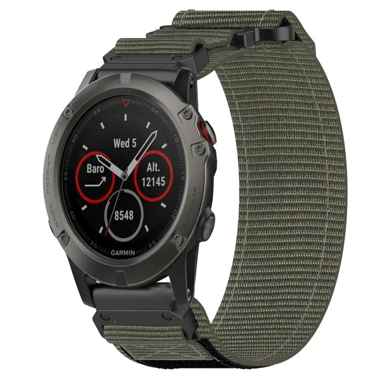 For Garmin Fenix 5X Sapphire 26mm Nylon Hook And Loop Fastener Watch Band(Grey) - Watch Bands by PMC TechLife | Online Shopping South Africa | PMC TechLife | Buy Now Pay Later Mobicred