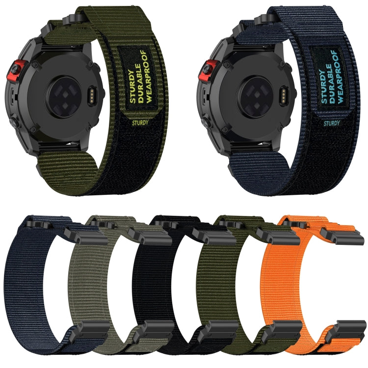 For Garmin Descent MK 2i 26mm Nylon Hook And Loop Fastener Watch Band(Army Green) - Watch Bands by PMC TechLife | Online Shopping South Africa | PMC TechLife
