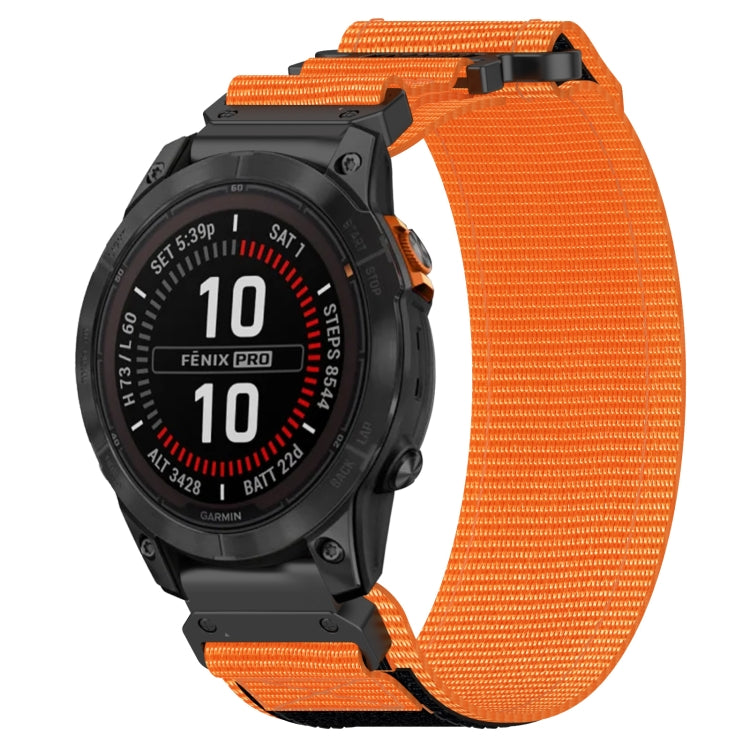 For Garmin Fenix 7S Pro 42mm 20mm Nylon Hook And Loop Fastener Watch Band(Orange) - Watch Bands by PMC TechLife | Online Shopping South Africa | PMC TechLife