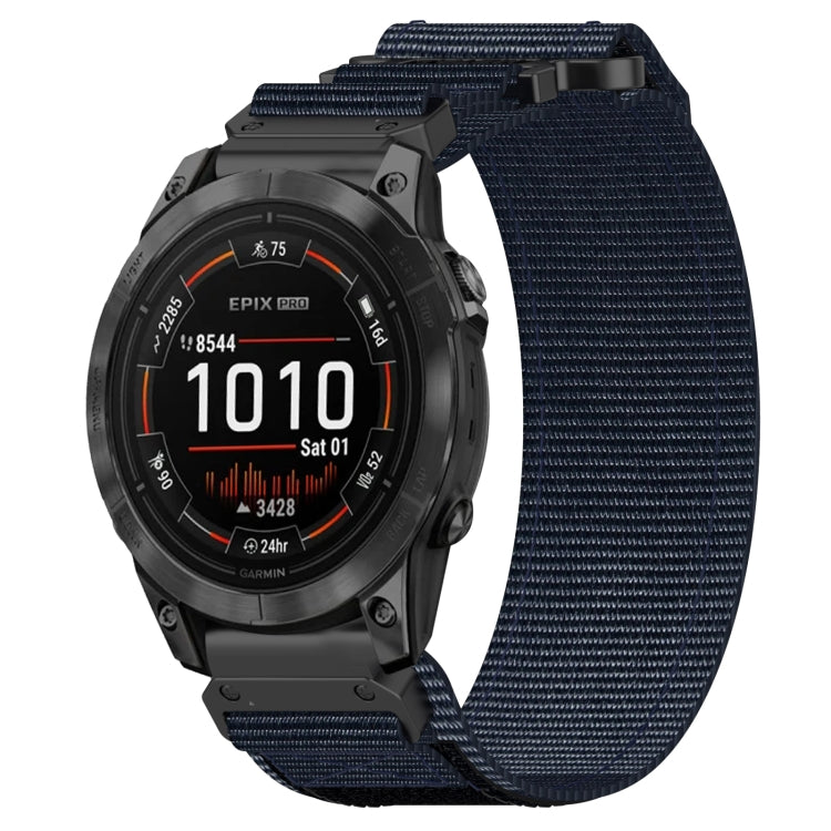 For Garmin Epix Pro 42mm 20mm Nylon Hook And Loop Fastener Watch Band(Blue) - Watch Bands by PMC TechLife | Online Shopping South Africa | PMC TechLife