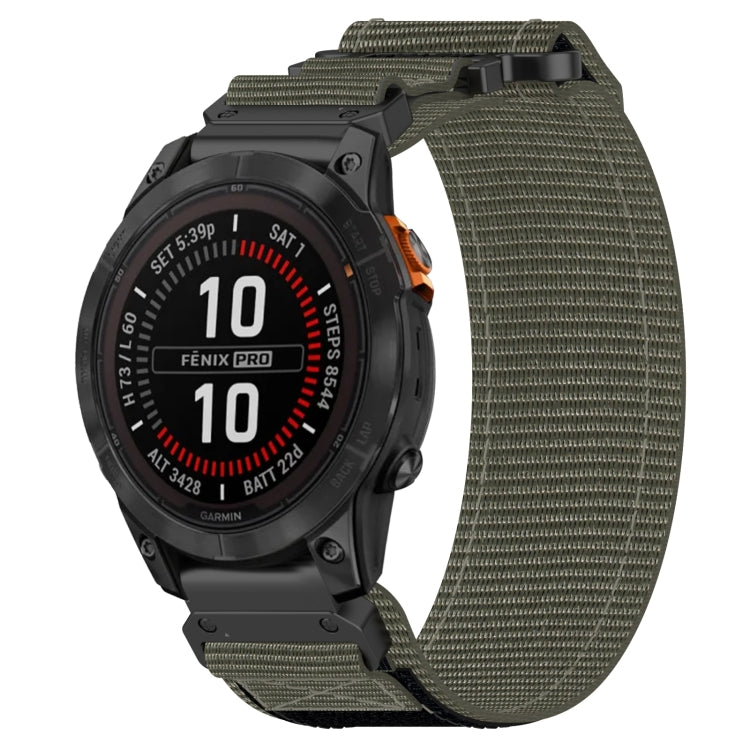 For Garmin Fenix 7S 20mm Nylon Hook And Loop Fastener Watch Band(Grey) - Watch Bands by PMC TechLife | Online Shopping South Africa | PMC TechLife