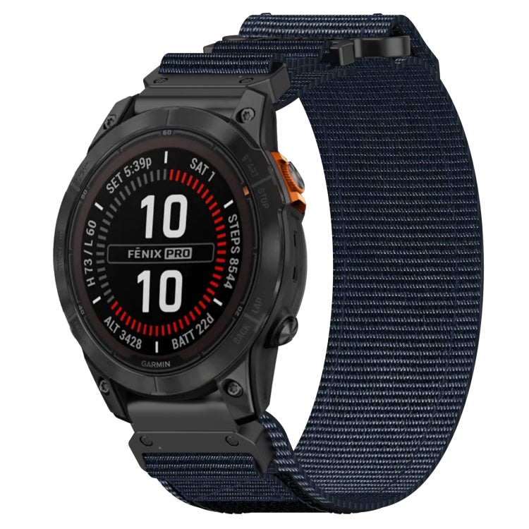 For Garmin Fenix 7S 20mm Nylon Hook And Loop Fastener Watch Band(Blue) - Watch Bands by PMC TechLife | Online Shopping South Africa | PMC TechLife