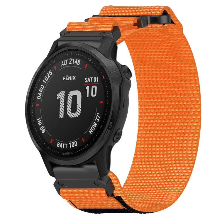 For Garmin Fenix 6S Pro 20mm Nylon Hook And Loop Fastener Watch Band(Orange) - Watch Bands by PMC TechLife | Online Shopping South Africa | PMC TechLife