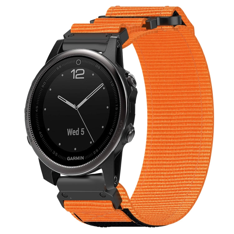 For Garmin Fenix 5S 20mm Nylon Hook And Loop Fastener Watch Band(Orange) - Watch Bands by PMC TechLife | Online Shopping South Africa | PMC TechLife
