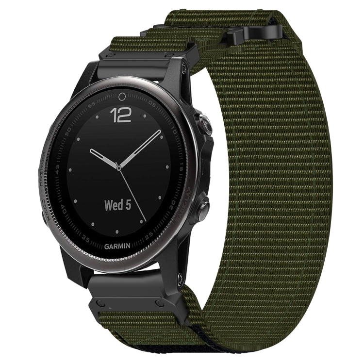 For Garmin Fenix 5S Plus 20mm Nylon Hook And Loop Fastener Watch Band(Army Green) - free shipping - PMC TechLife - Order now!