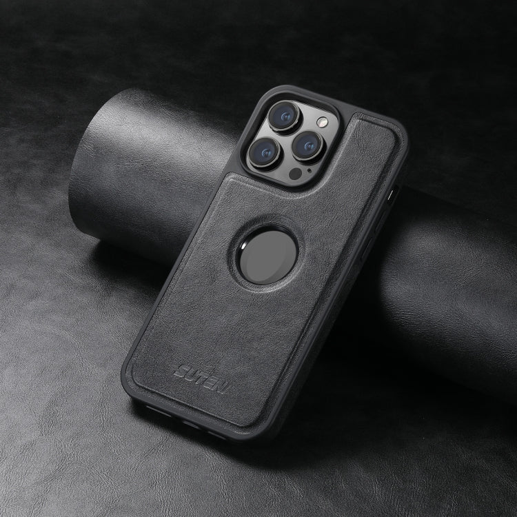 For iPhone 16 Suteni G1 Magsafe Leather Back Phone Case(Black) - iPhone 15 Pro Max Cases by Suteni | Online Shopping South Africa | PMC Jewellery | Buy Now Pay Later Mobicred
