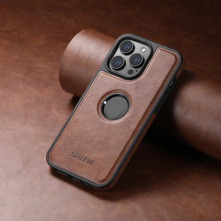 For iPhone 16 Suteni G1 Magsafe Leather Back Phone Case(Brown) - iPhone 15 Pro Max Cases by Suteni | Online Shopping South Africa | PMC Jewellery | Buy Now Pay Later Mobicred