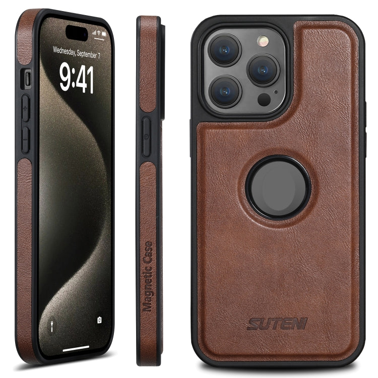 For iPhone 16 Pro Max Suteni G1 Magsafe Leather Back Phone Case(Brown) - iPhone 16 Pro Max Cases by Suteni | Online Shopping South Africa | PMC Jewellery | Buy Now Pay Later Mobicred