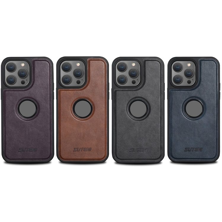 For iPhone 16 Pro Max Suteni G1 Magsafe Leather Back Phone Case(Black) - iPhone 16 Pro Max Cases by Suteni | Online Shopping South Africa | PMC Jewellery | Buy Now Pay Later Mobicred