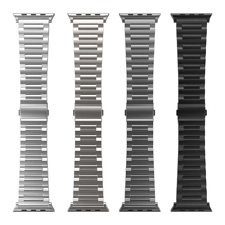 For Apple Watch SE 2023 44mm I-Shaped Titanium Watch Band(Black) - Watch Bands by PMC TechLife | Online Shopping South Africa | PMC TechLife