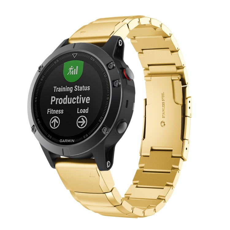 For Garmin Fenix 5S Tortoise Shell 20mm Stainless Steel Watch Band(Gold) - free shipping - PMC TechLife - Order now!