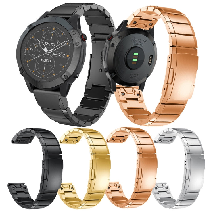 For Garmin Epix Pro 42mm Tortoise Shell 20mm Stainless Steel Watch Band(Rose Gold) - free shipping - PMC TechLife - Order now!