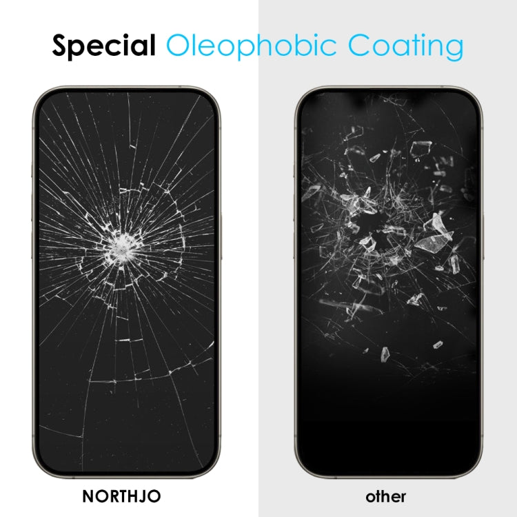 For iPhone 15 Pro NORTHJO A++ 28 Degree Privacy Full Glue Silk Printing Tempered Glass Film - free shipping - PMC TechLife - Order now!