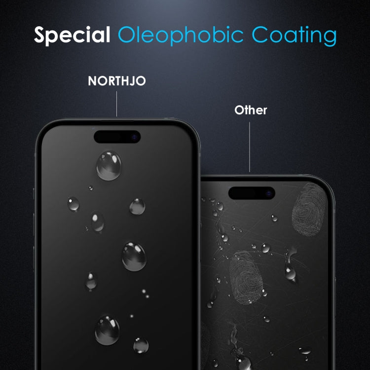 For iPhone 16 Pro Max NORTHJO A++ 28 Degree Privacy Full Glue Silk Printing Tempered Glass Film - iPhone 16 Pro Max Tempered Glass by NORTHJO | Online Shopping South Africa | PMC TechLife | Buy Now Pay Later Mobicred