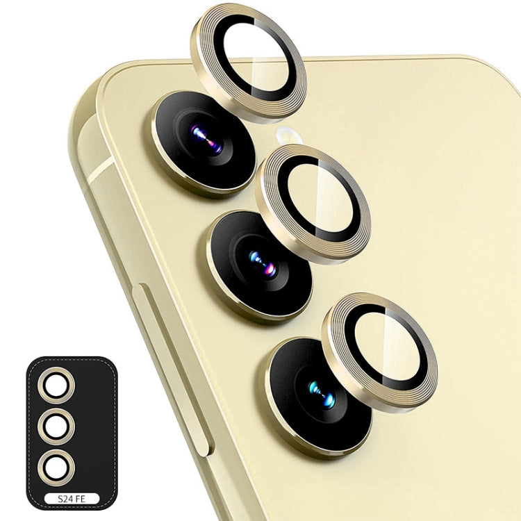 For Samsung Galaxy S24 FE 5G ENKAY Hat-Prince 9H Rear Camera Lens Aluminium Alloy Tempered Glass Film(Golden) - free shipping - PMC Jewellery - Order now!