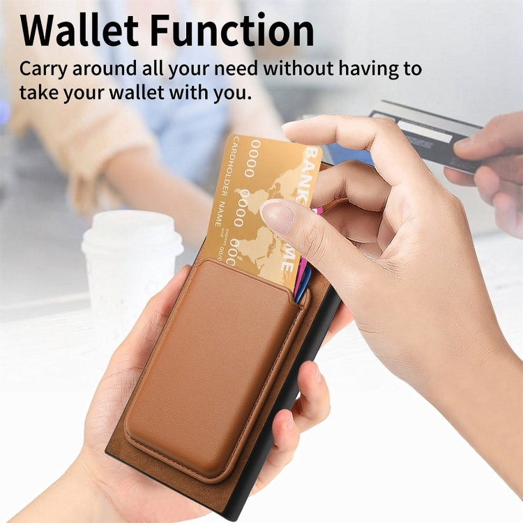 For Samsung Galaxy S25 Ultra 5G Retro Magsafe Card Bag PU Back Cover Phone Case(Brown) - Galaxy S25 Ultra 5G Cases by PMC Jewellery | Online Shopping South Africa | PMC Jewellery | Buy Now Pay Later Mobicred