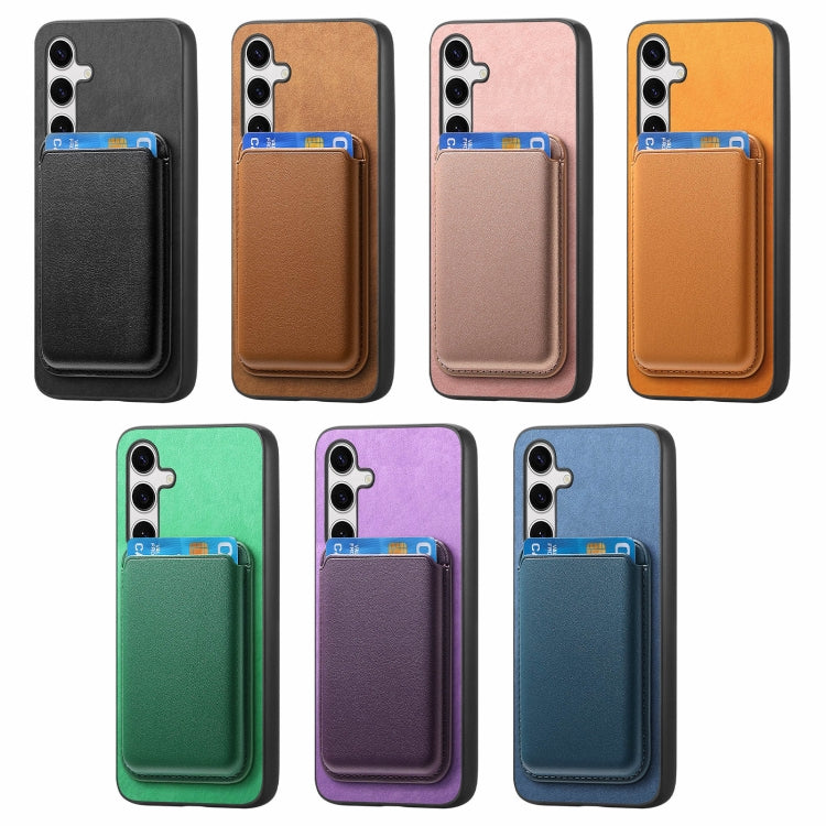 For Samsung Galaxy S25+ 5G Retro Magsafe Card Bag PU Back Cover Phone Case(Brown) - Galaxy S25+ 5G Cases by PMC Jewellery | Online Shopping South Africa | PMC Jewellery | Buy Now Pay Later Mobicred