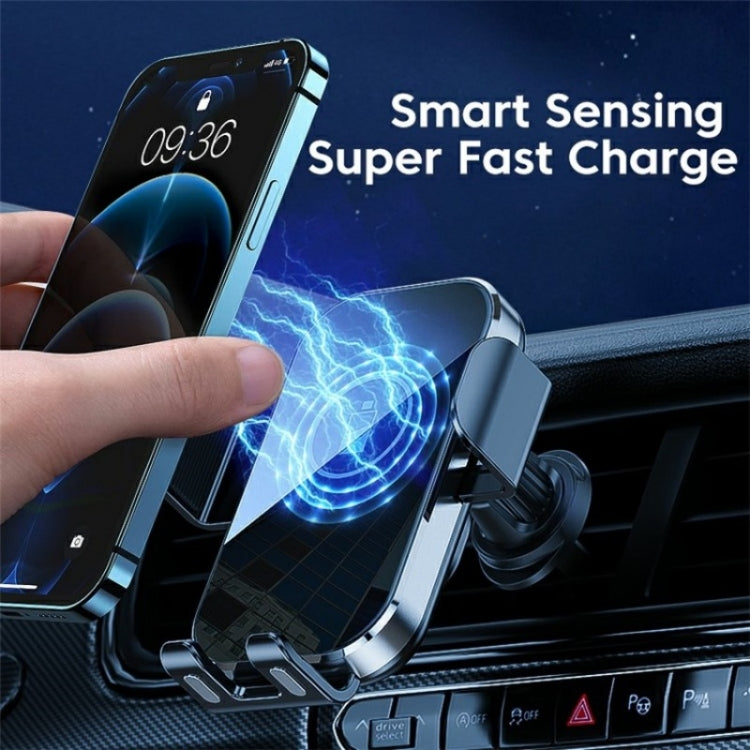 X10 15W Wireless Fast Charging Car Phone Navigation Holder(Silver) - Wireless Charger Holders by PMC TechLife | Online Shopping South Africa | PMC TechLife | Buy Now Pay Later Mobicred