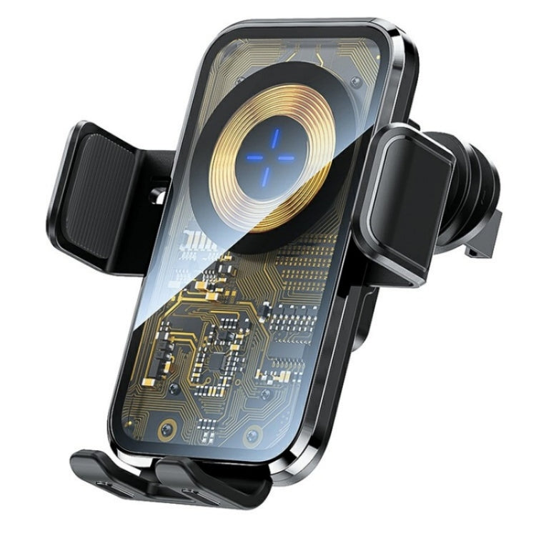 X11 15W Fast Charger Car Air Vent Hook Wireless Charger Intelligent Induction(Tarnish) - Wireless Charging Pads by PMC TechLife | Online Shopping South Africa | PMC TechLife | Buy Now Pay Later Mobicred