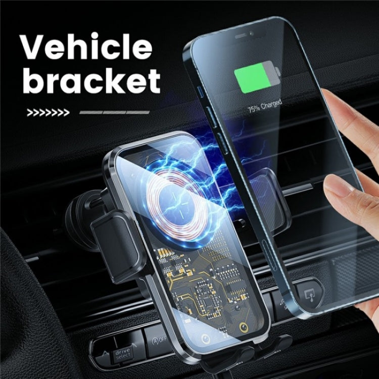 X11 15W Fast Charger Car Air Vent Hook Wireless Charger Intelligent Induction(Tarnish) - Wireless Charging Pads by PMC TechLife | Online Shopping South Africa | PMC TechLife | Buy Now Pay Later Mobicred