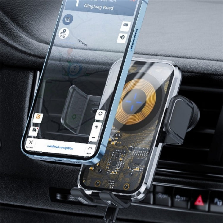 X11 15W Fast Charger Car Air Vent Hook Wireless Charger Intelligent Induction(Silver) - Wireless Charging Pads by PMC TechLife | Online Shopping South Africa | PMC TechLife | Buy Now Pay Later Mobicred