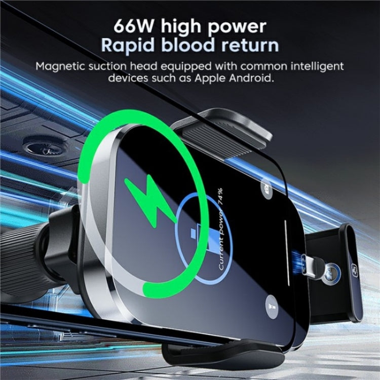 X10s Car Air Vent Hook 66W High Power Intelligent Induction Wireless Charger(Silver) - Wireless Charging Pads by PMC TechLife | Online Shopping South Africa | PMC TechLife | Buy Now Pay Later Mobicred