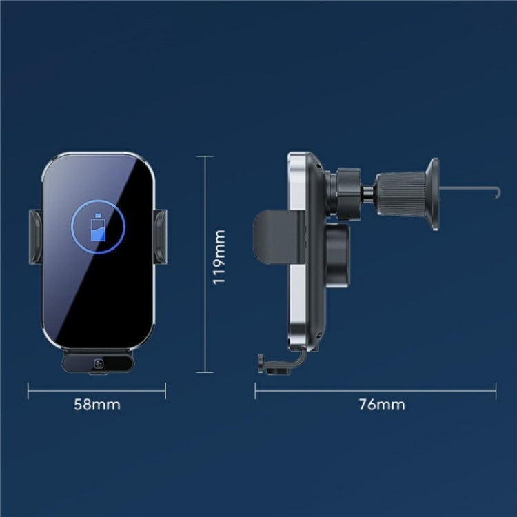 X10s Car Air Vent Hook 66W High Power Intelligent Induction Wireless Charger(Silver) - Wireless Charging Pads by PMC TechLife | Online Shopping South Africa | PMC TechLife | Buy Now Pay Later Mobicred