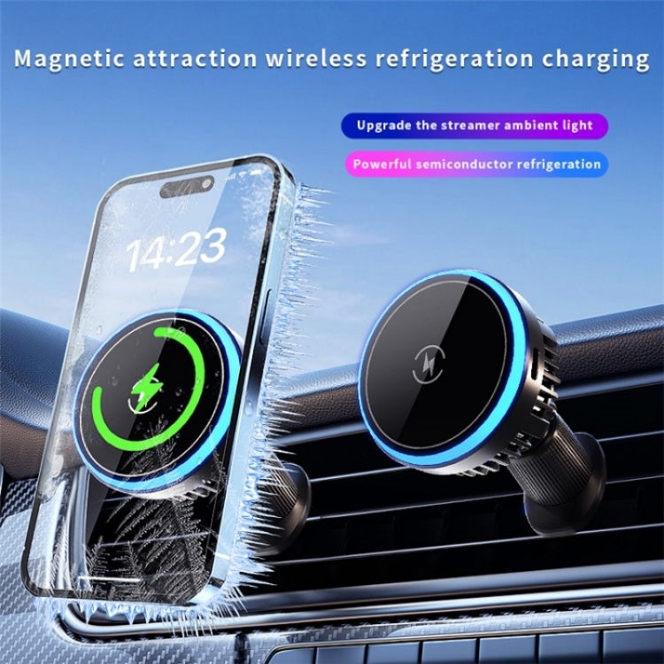 T2 Vehicle Air Vent Phone Charging Stand Magnetic Wireless Colorful Light Charger - Wireless Charger Holders by PMC TechLife | Online Shopping South Africa | PMC TechLife | Buy Now Pay Later Mobicred