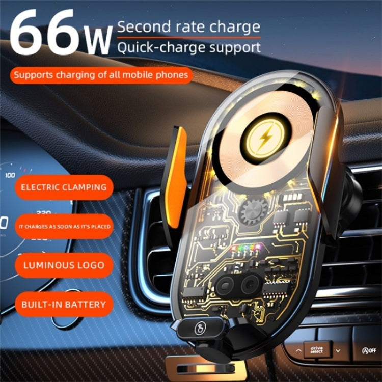 C23 66W Car Air Vent Phone Holder Wireless Charger(Gold) - Wireless Charger Holders by PMC TechLife | Online Shopping South Africa | PMC TechLife | Buy Now Pay Later Mobicred