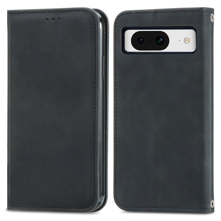For Google Pixel 9 Retro Skin Feel Magnetic Flip Leather Phone Case(Black) - Google Cases by PMC TechLife | Online Shopping South Africa | PMC TechLife | Buy Now Pay Later Mobicred