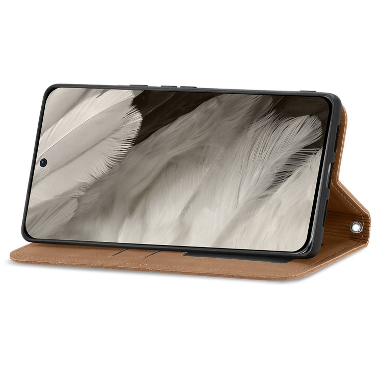 For Google Pixel 9 Retro Skin Feel Magnetic Flip Leather Phone Case(Brown) - Google Cases by PMC TechLife | Online Shopping South Africa | PMC TechLife | Buy Now Pay Later Mobicred