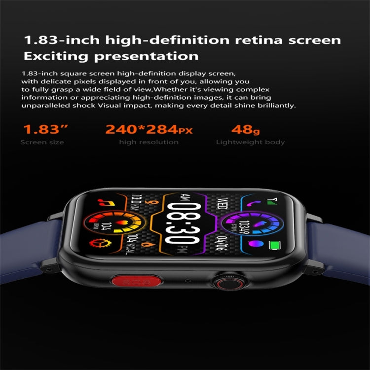 G18 1.83 inch Color Screen Smart Watch Silicone Strap, Support  Noninvasive Blood Sugar / Uric Acid(Blue) - Smart Watches by PMC TechLife | Online Shopping South Africa | PMC TechLife | Buy Now Pay Later Mobicred